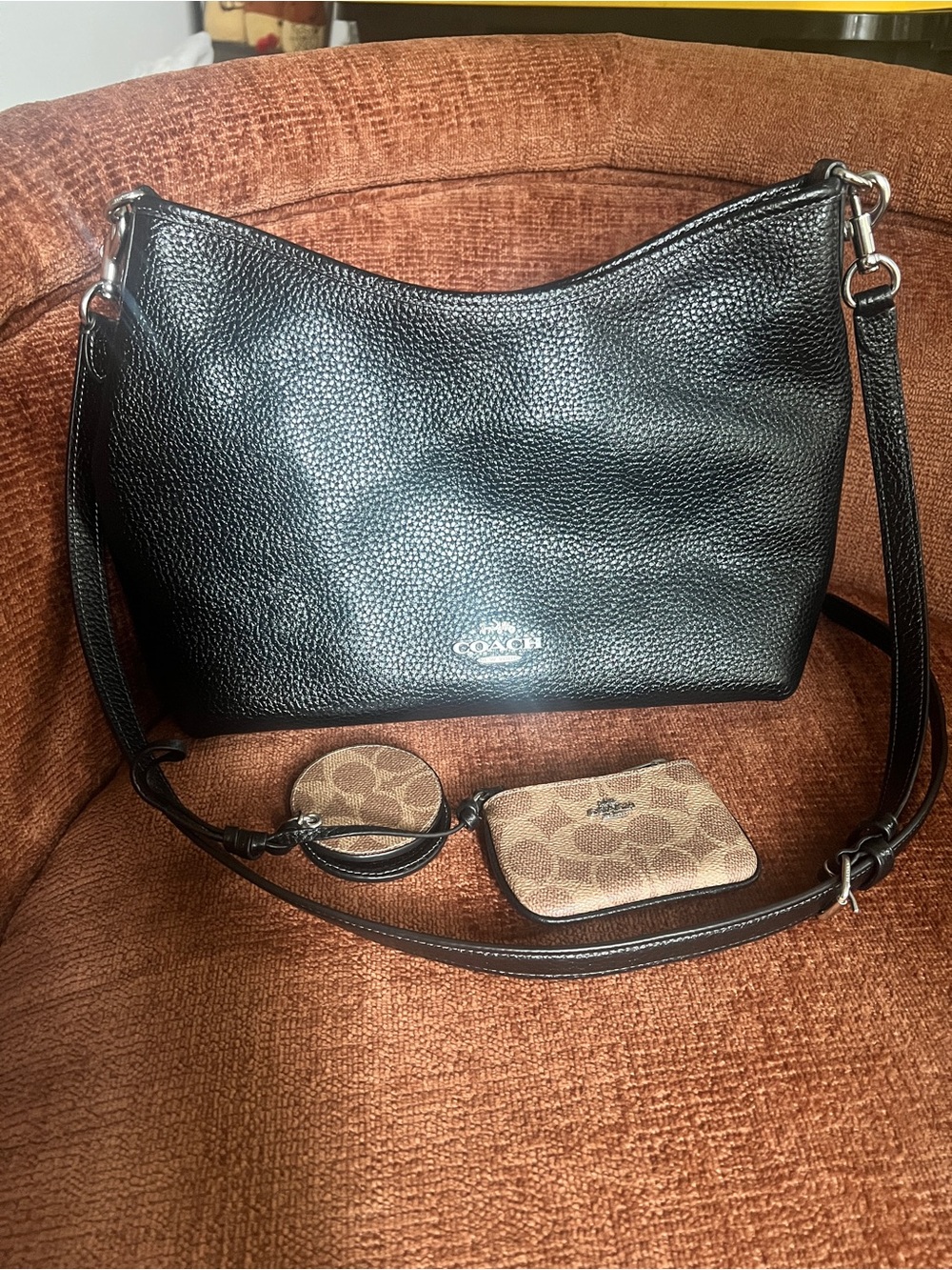 Coach Black Pebbled Leather Laurel bag